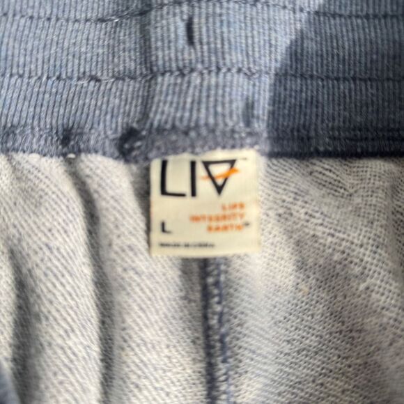 LIV Raw Hem Wide Waistband Drawstring Sweat Shorts Size Large - Picture 6 of 6